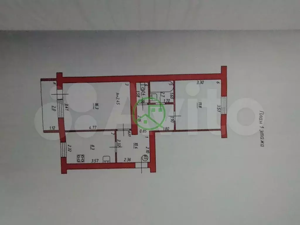 2-к. квартира, 50,9 м, 1/5 эт. - Фото 0
