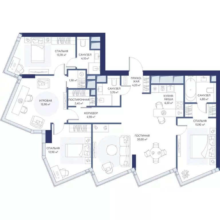 3-к кв. Москва проезд 4-й Сетуньский, 10Ас2 (120.9 м) - Фото 1