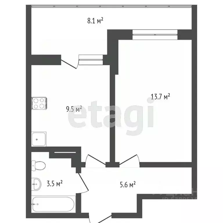 1-к кв. Ростовская область, Ростов-на-Дону ул. Нансена, 83с1 (36.0 м) - Фото 1