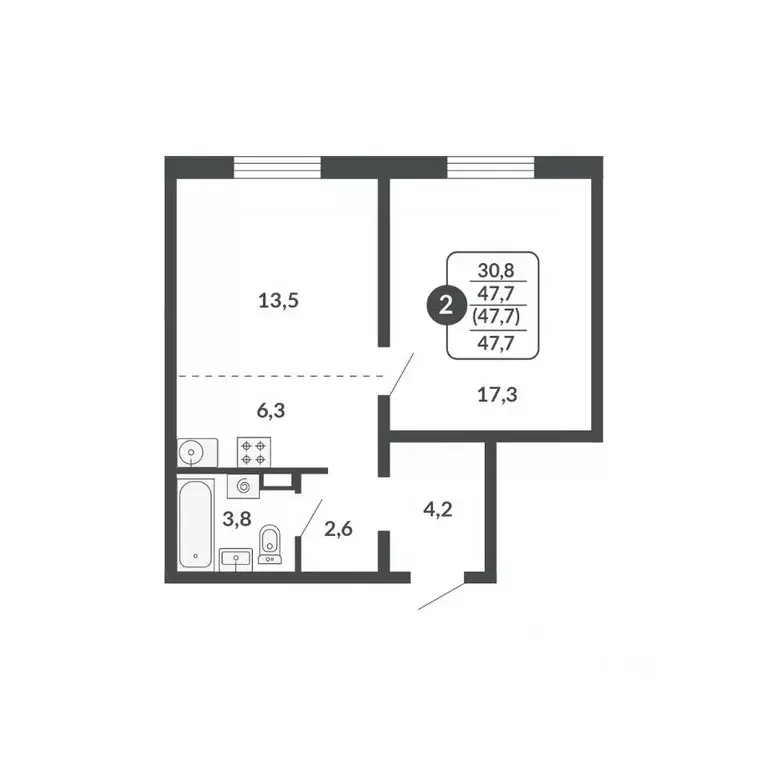 2-к кв. Кировская область, Киров Московская ул., 209 (47.7 м) - Фото 1