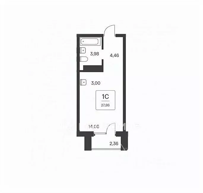 Студия Новосибирская область, Новосибирск Красный просп., 180 (28.0 м) - Фото 1