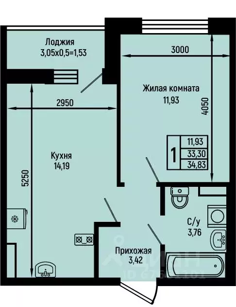1-к кв. Краснодарский край, Туапсинский муниципальный округ, с. Небуг ... - Фото 0