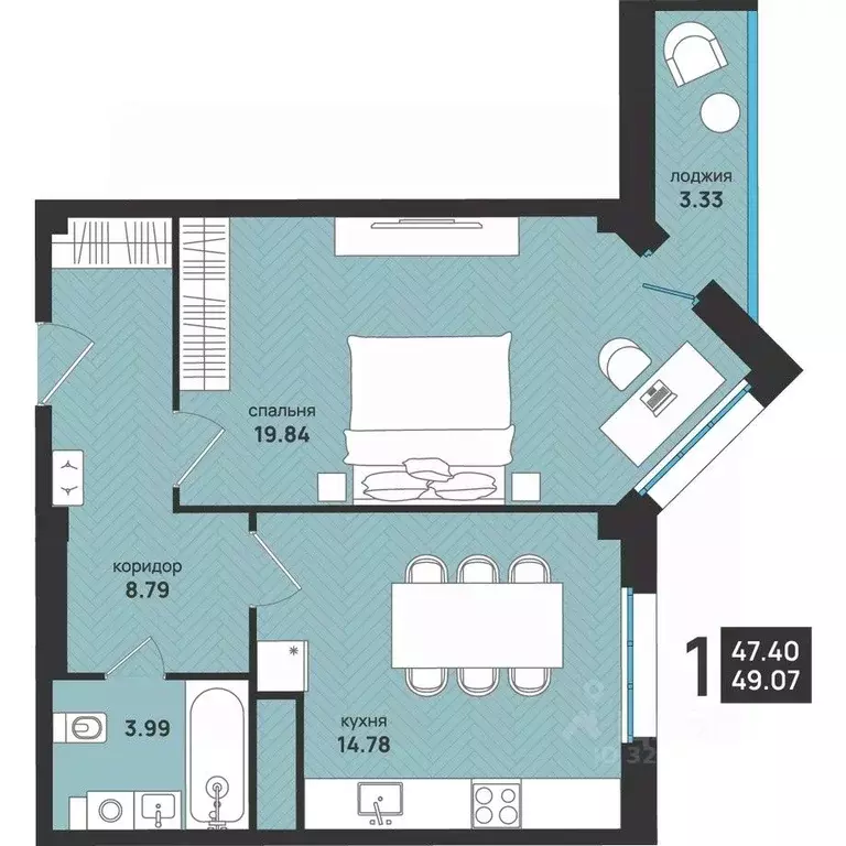 2-к кв. Архангельская область, Архангельск ул. Свободы, 16 (49.07 м) - Фото 2