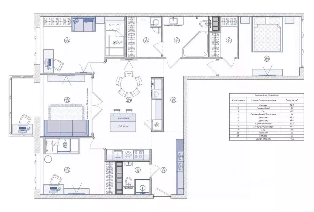 3-к кв. Санкт-Петербург Пискаревский просп., 1 (114.2 м) - Фото 2