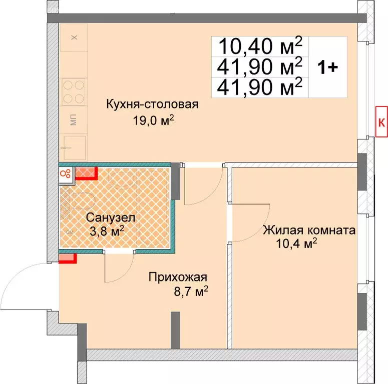 1-комнатная квартира: Нижний Новгород, квартал Кооперативный посёлок, ... - Фото 1