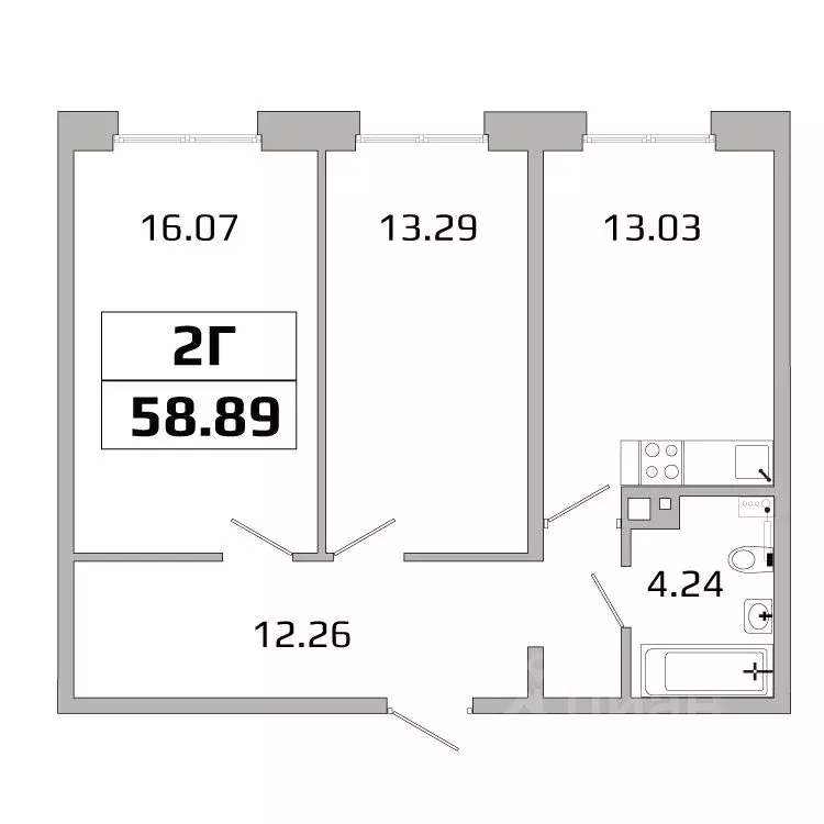 2-к кв. Иркутская область, Иркутск ИВАТУ городок, Авиатор жилой ... - Фото 1