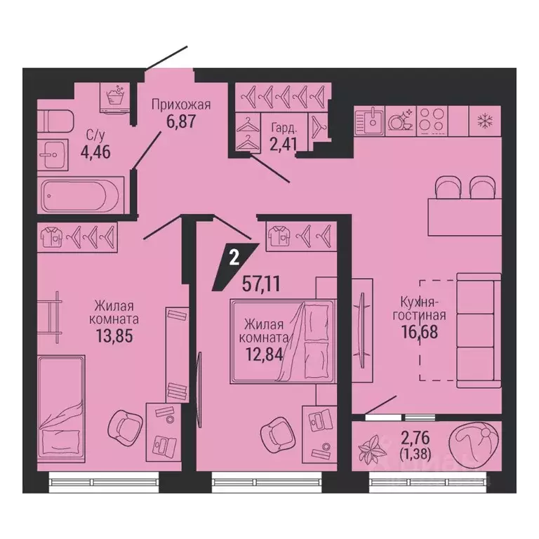 2-к кв. Свердловская область, Екатеринбург ул. 22-го Партсъезда, 10 ... - Фото 1