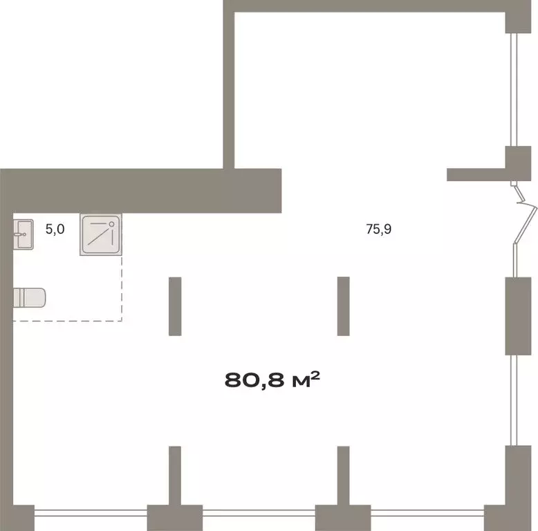 Помещение свободного назначения (80.8 м) - Фото 1