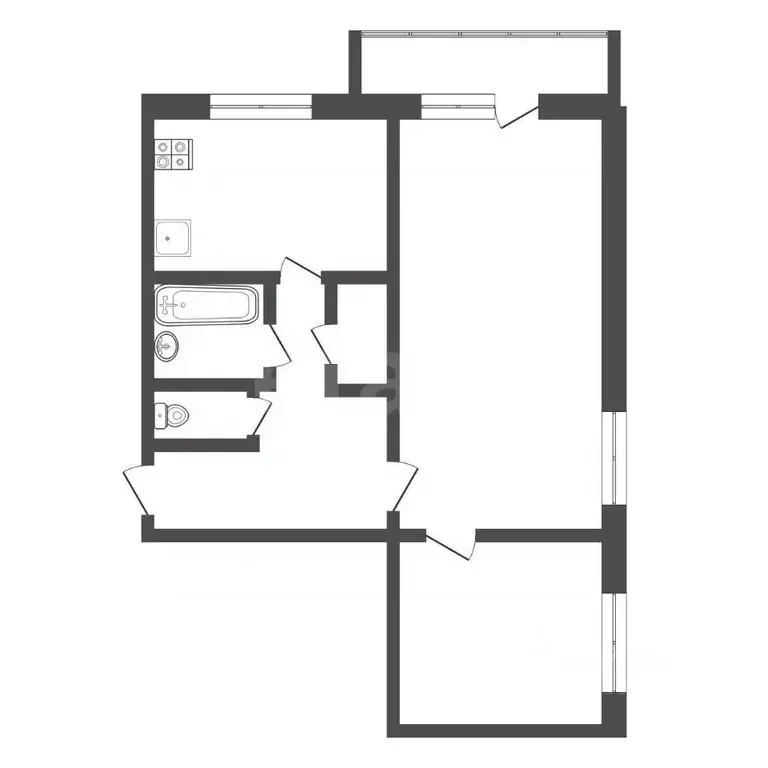 2-к кв. Тульская область, Тула ул. Марата, 196 (41.2 м) - Фото 1