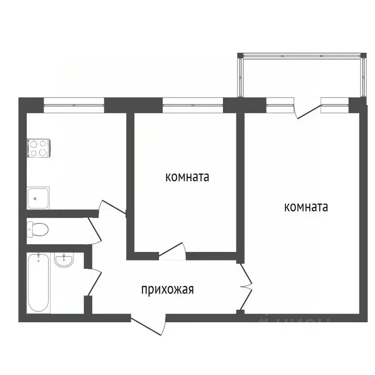 2-к кв. Челябинская область, Челябинск ул. Захаренко, 17 (50.0 м) - Фото 2