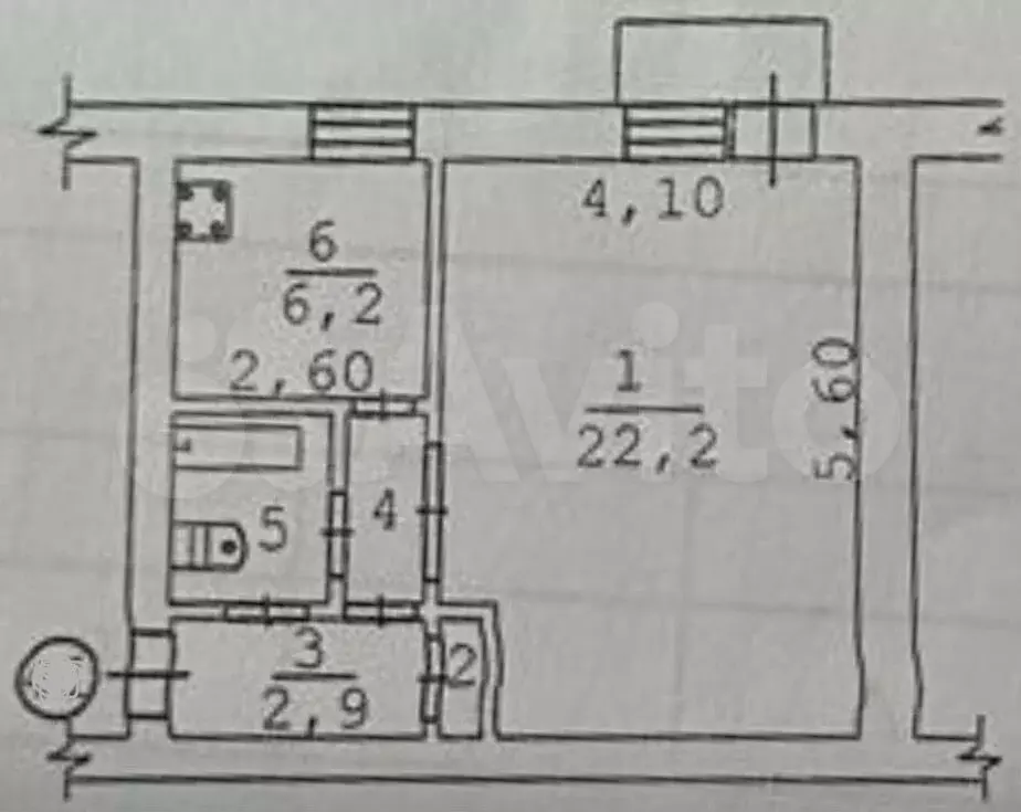 1-к. квартира, 36,6 м, 4/4 эт. - Фото 0