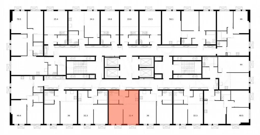 1-к. квартира, 32,4м, 14/25эт. - Фото 1