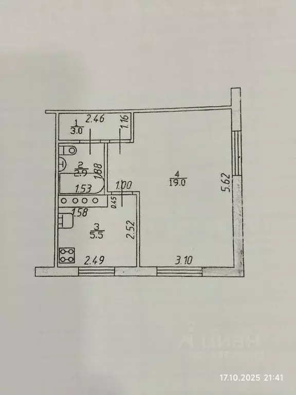 1-к кв. Татарстан, Казань Актанышская ул., 11 (30.4 м) - Фото 2