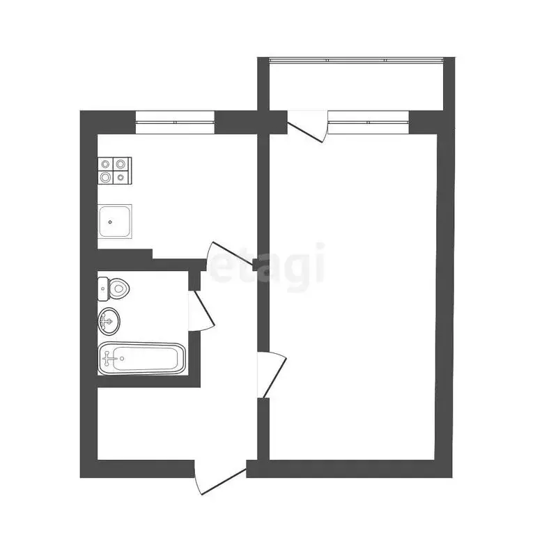 1-комнатная квартира: Томск, проспект Ленина, 257 (35 м) - Фото 1