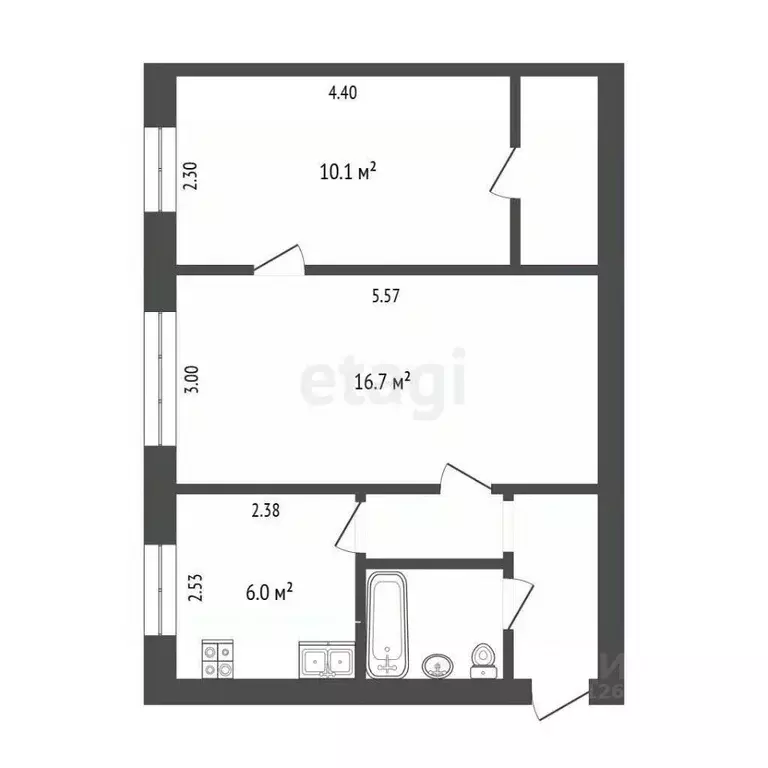 2-к кв. Московская область, Лыткарино ул. Ленина, 5 (42.9 м) - Фото 0