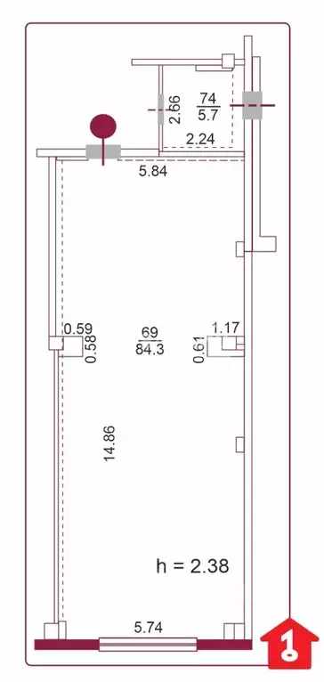 Офис в Омская область, Омск просп. Карла Маркса, 18к2 (90 м) - Фото 1