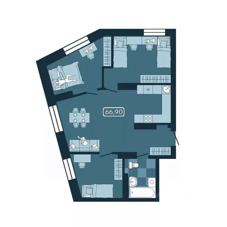 4-к кв. Приморский край, Владивосток ул. Борисенко (66.9 м) - Фото 1