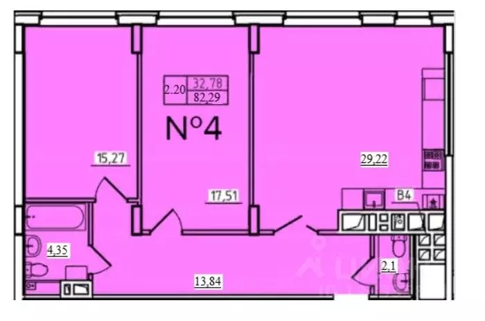 2-к кв. Тульская область, Тула пер. Шевченко, 5 (82.3 м) - Фото 1