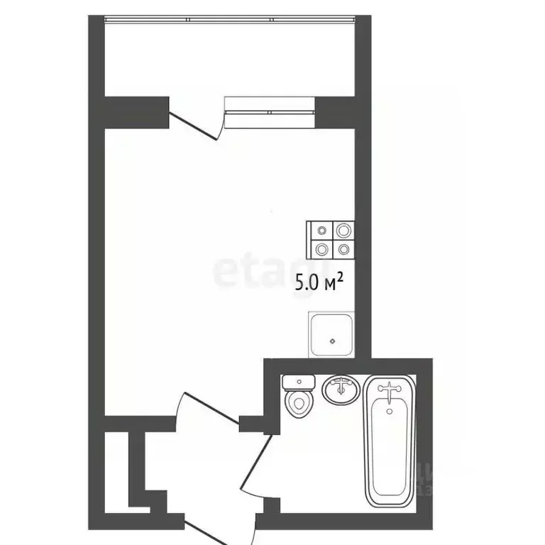 Студия Тюменская область, Тюмень Харьковская ул., 69а (12.7 м) - Фото 2