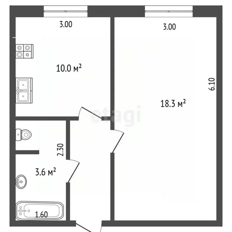 1-к кв. Московская область, Люберцы ул. Михельсона, 89 (33.4 м) - Фото 2