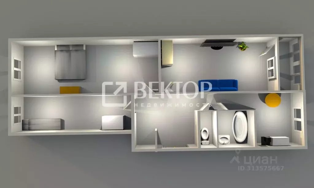 3-к кв. Костромская область, Кострома проезд 8-й Окружной, 11 (65.0 м) - Фото 1
