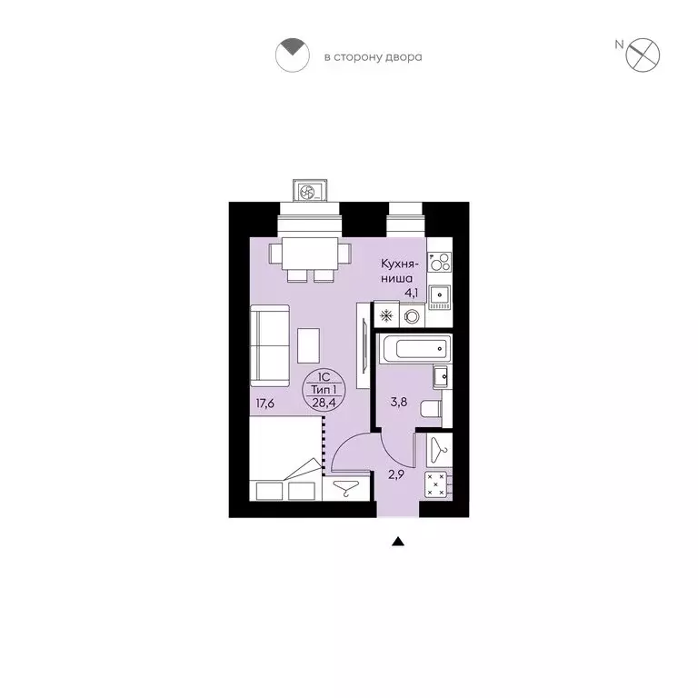 Квартира-студия: Сыктывкар, улица Жакова, 17 (28.4 м) - Фото 1