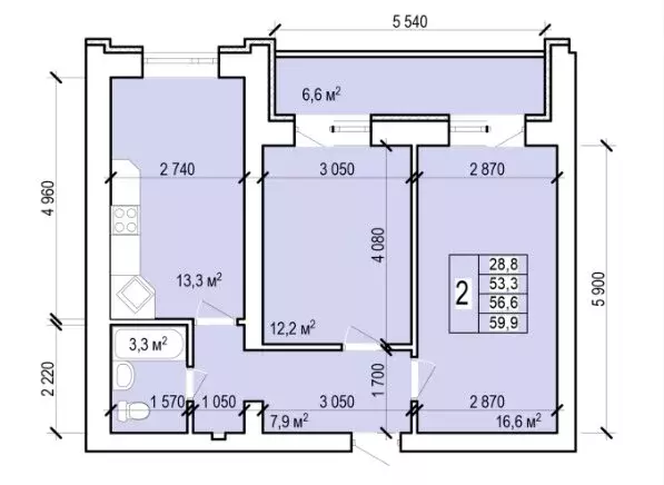 2-комнатная квартира: Энгельс, улица Колотилова, 100 (59.9 м) - Фото 0