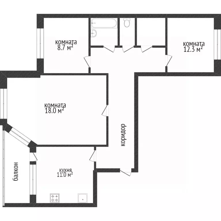 3-к кв. Ямало-Ненецкий АО, Новый Уренгой Строителей мкр, 4 (80.9 м) - Фото 1