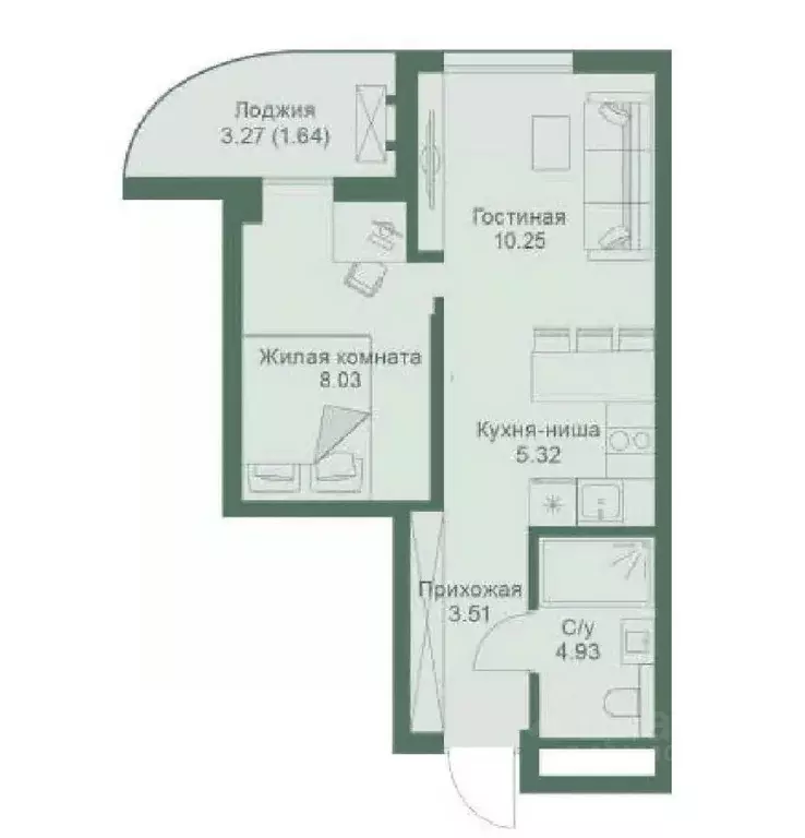 1-к кв. Крым, Алушта ул. Сергеева-Ценского, 3 (33.3 м) - Фото 2