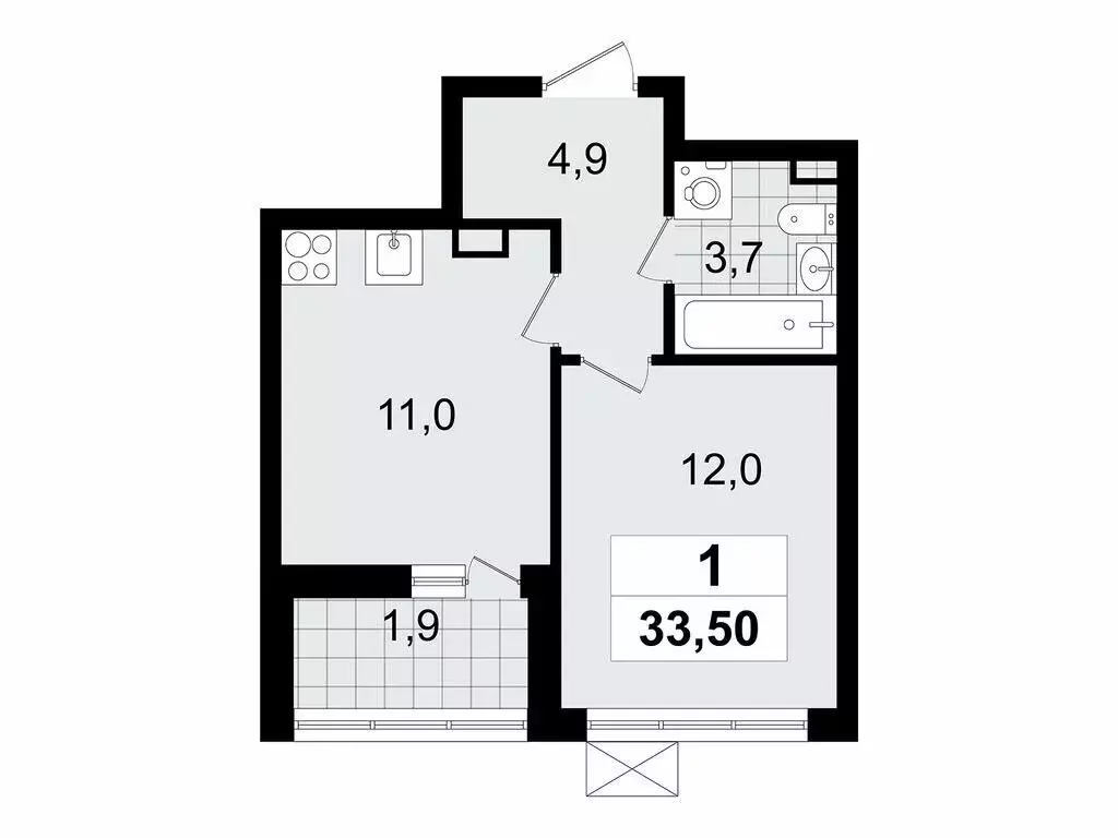 1-комнатная квартира: Всеволожск, Керченская улица, 1к2 (33.5 м) - Фото 0