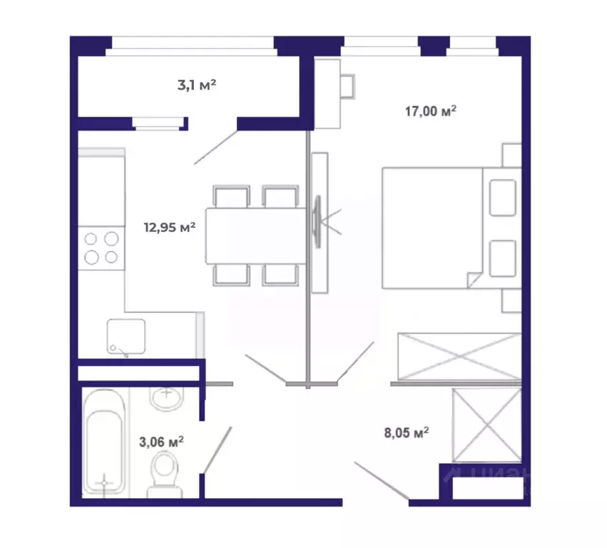 1-к кв. Иркутская область, Иркутский муниципальный округ, Маркова рп, ... - Фото 1