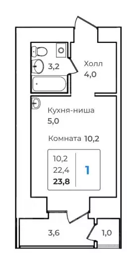 1-к кв. Амурская область, Благовещенск Зейский Бульвар жилой комплекс ... - Фото 0