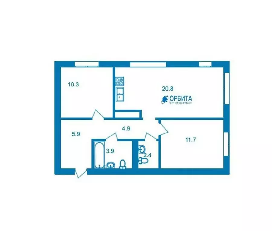 2-комнатная квартира: Тюмень, улица Василия Подшибякина, 11 (59 м) - Фото 1