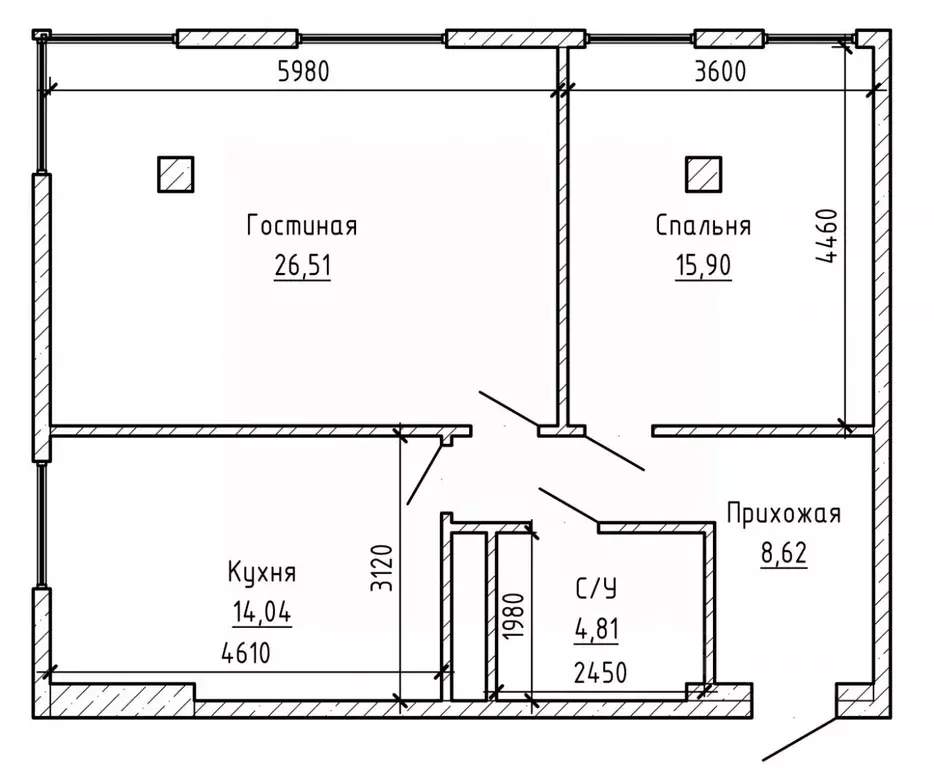 2-к кв. Кабардино-Балкария, Нальчик ул. Идарова, 176 (73.0 м) - Фото 2