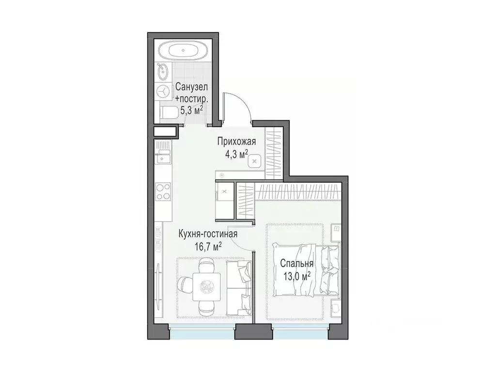 1-к кв. Московская область, Мытищи Белый Grad жилой комплекс (39.7 м) - Фото 1