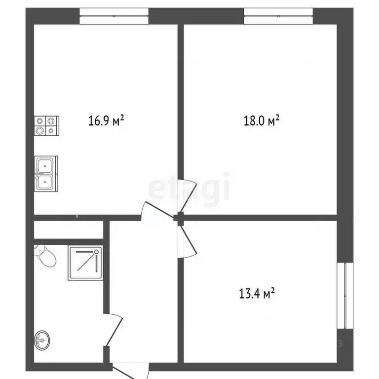 2-к кв. Краснодарский край, Геленджик ул. Островского, 67Д (52.2 м) - Фото 2