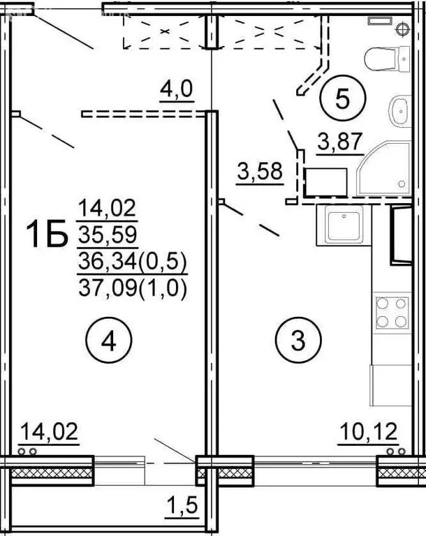 1-комнатная квартира: Тверь, Новочеркасская улица, 49 (37.55 м) - Фото 0