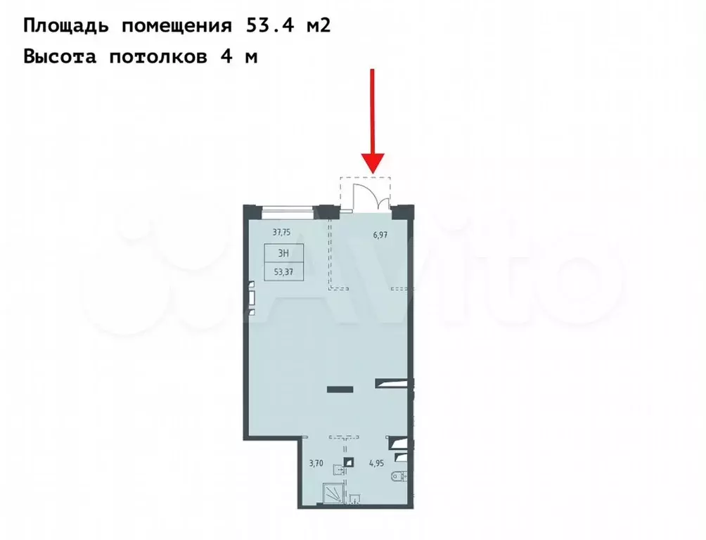 Алхимово продажа помещения 53.4 м - Фото 1