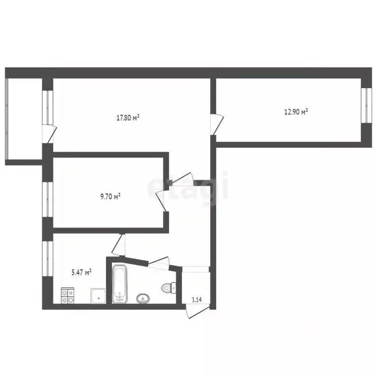 3-к кв. Тюменская область, Тюмень ул. Орджоникидзе, 67 (56.9 м) - Фото 0