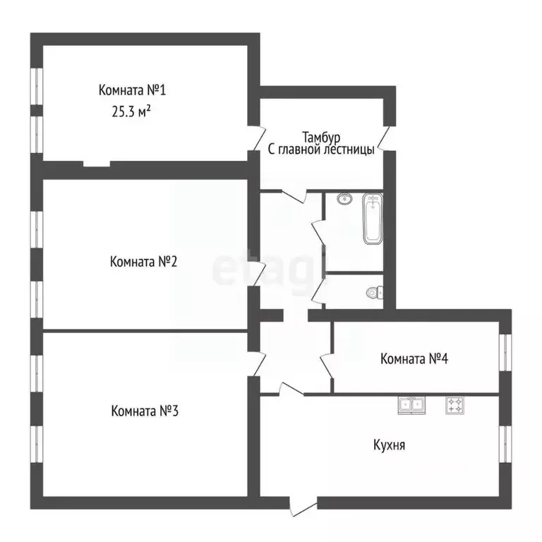 Комната Санкт-Петербург Спасский пер., 6-8 (25.3 м) - Фото 1