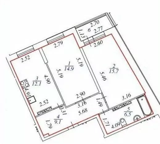 2-к кв. Свердловская область, Екатеринбург ул. Заводская, 75 (58.3 м) - Фото 1