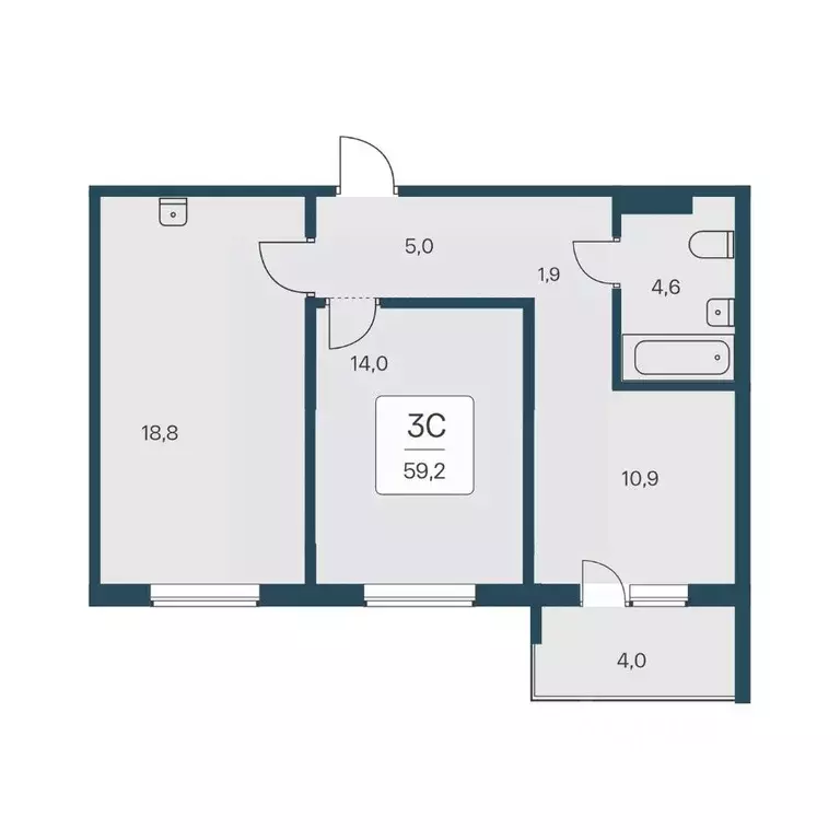 3-к кв. Новосибирская область, Новосибирск Кедровая ул., 80/3 (59.2 м) - Фото 0
