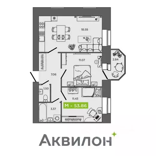 2-к кв. Архангельская область, Северодвинск Квартал № 100 жилой ... - Фото 0