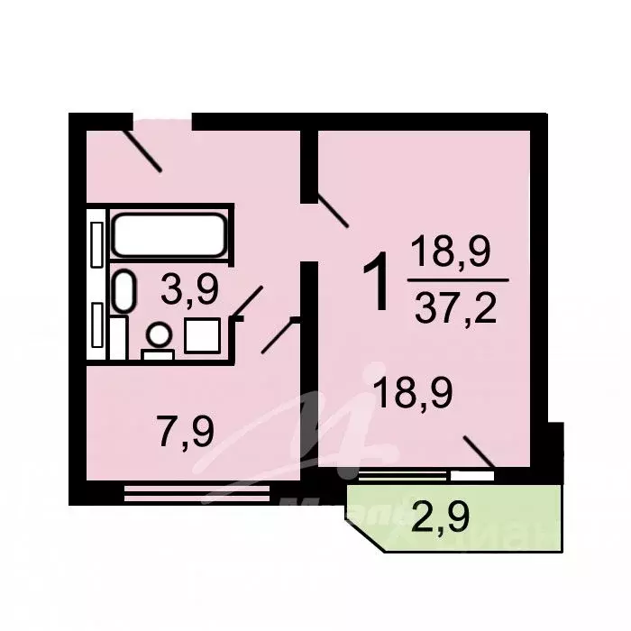 1-к кв. Москва Митинская ул., 49 (38.0 м) - Фото 2