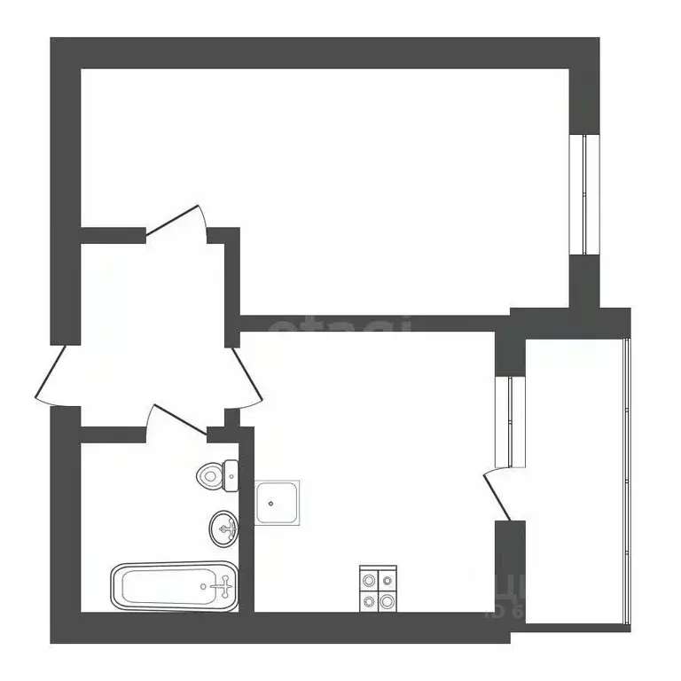 1-к кв. Тульская область, Тула ул. Героя России Зиничева, 1 (30.2 м) - Фото 1