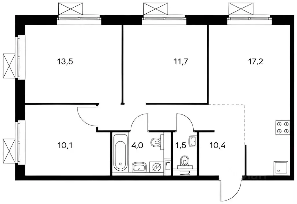 3-к кв. Московская область, Люберцы ул. Летчика Ларюшина, 4к2 (69.0 м) - Фото 2