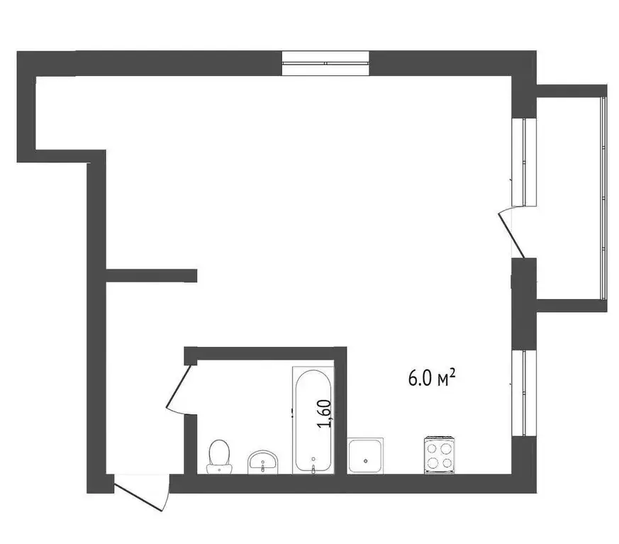 Квартира, студия, 32.6 м - Фото 1