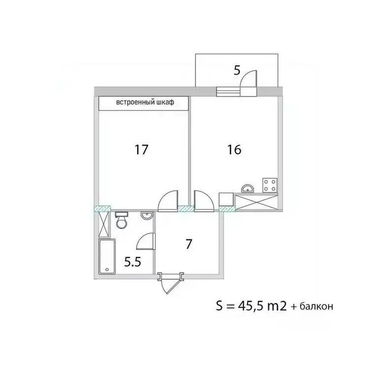 1-к кв. Краснодарский край, Геленджик ул. Гоголя (45.5 м) - Фото 1