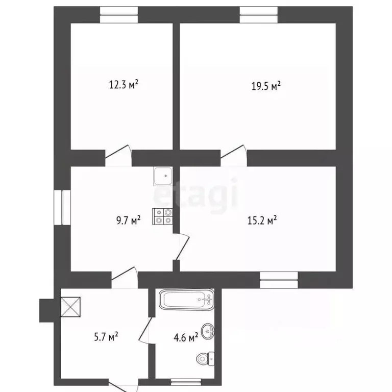 Дом в Севастополь с. Терновка, ул. Куйбышевская, 2 (79 м) - Фото 1