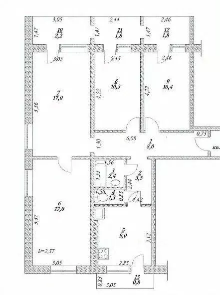 4-к кв. Саратовская область, Энгельс просп. Строителей, 19 (85.0 м) - Фото 2